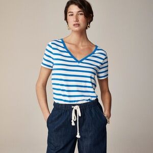 J.Crew Vintage Jersey Classic-fit V-neck T-shirt in Stripe